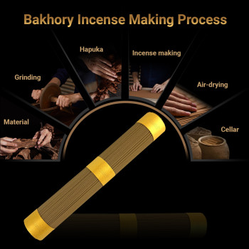Bakhory Natural Cambodian Oud Incense Sticks — Premium Agarwood, 50g (≈275 Sticks) with Brass Holder