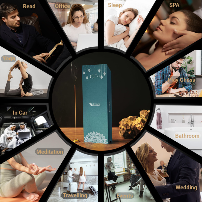 Bakhory Natural Cambodian Oud Incense Sticks — Premium Agarwood, 50g (≈275 Sticks) with Brass Holder